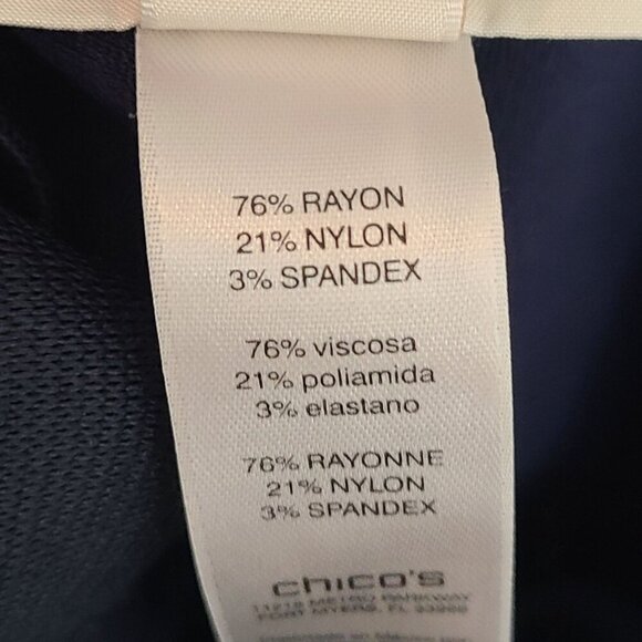 Chico's Women's Dress Ponte Knit Pants  NavyBlue Size S Pull On Strech Office - Picture 7 of 7